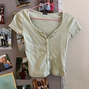 Women's Green Button-Up Top